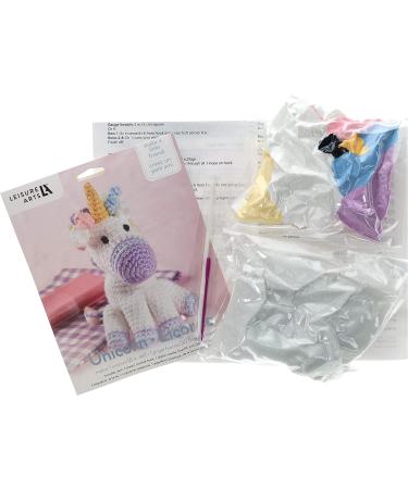 LEISURE ARTS Little Crochet Friend Animals Crochet Kit - Easy Animal Crochet for Kids & Adults - Includes Yarn & Instructions - 8 Amigurumi Unicorn - Buy Online on SooperMarket.com