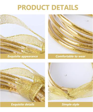STOBOK 1pc Ribbon Glitter Bracelet Bangles Glitter Jelly Bangle Silicone Glitter Filled Jelly Bracelet Bowknot Jelly Bangle Bracelets Purple Women's Plastic Accessories Bagging Machine Golden 7.5x7.5cm - Buy Online on SooperMarket.com