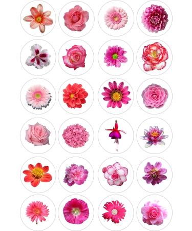 24 edible PRE CUT flowers kids childrens party decorations Wafer Paper Cupcake Fairy Cake Toppers - Buy Online on SooperMarket.com