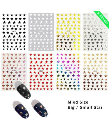 3D Self-Adhesive Star Nail Art Stickers Decals - Manicure Accessories - Buy Online on SooperMarket.com