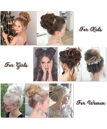 PORSMEER Messy Hair Buns Extensions- Curly Wavy Updo Scrunchies for Women, Medium Brown - Buy Online on SooperMarket.com