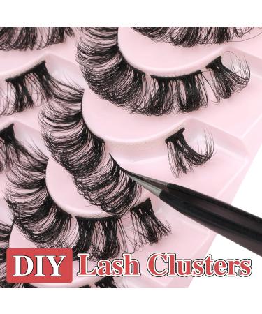 10 Pairs Pack EYDEVRO D Curl 18mm Fluffy Wispy Cluster Lashes - Dramatic Cat Eye False Eyelashes Extensions - Buy Online on SooperMarket.com