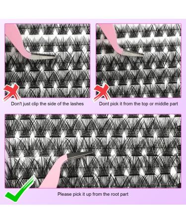 Rxuaw DIY Eyelash Extension Kit Lash Clusters 12 Rows Cluster Lashes with Glue and Tweezer for Lash Extension Beginners One - Buy Online on SooperMarket.com