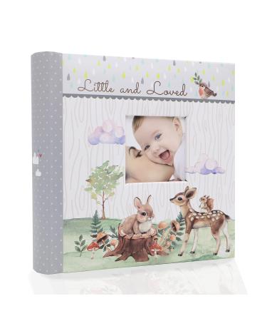 Holoary Baby Photo Album 4 x 6 160 Photos, Newborn Baby Shower Gift, Keepsake Gifts for Baby Boy, Baby Girl and New Parents, Woodland Animals Design
