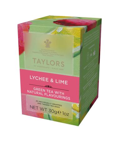 Taylors of Harrogate Lychee & Lime Green Tea, 20 Teabags 20 Teabags Lychee & Lime 20 Count (Pack of 1)