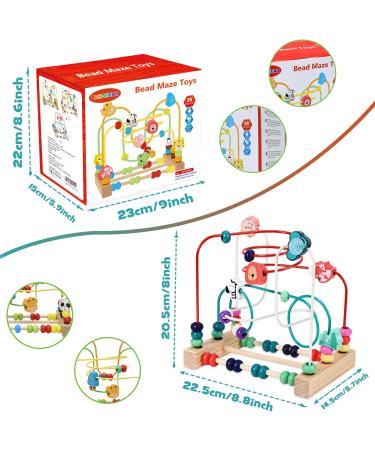 Shop Atoylink 2-in-1 Montessori Toys - Wooden Abacus & Labyrinth for Fine Motor Skills | Perfect Educational Gift for Kids 1-3 Years - Buy Online on SooperMarket.com