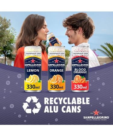 San Pellegrino Italian Tastefully Light Sparkling Orange Canned Soft Drink 12 x 330ml | 64k Cals per Can & San Pellegrino Sparkling Natural Mineral Water 6x1L - Buy Online on SooperMarket.com