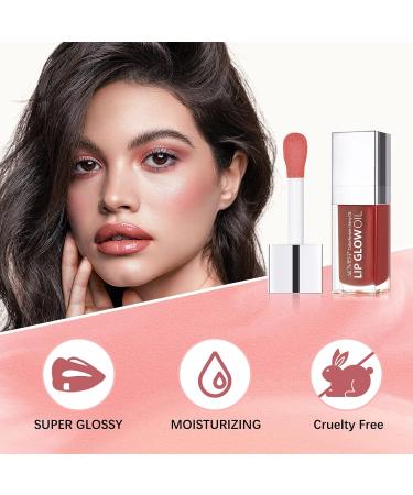 SBHEANGBA Moisturizing Lip Oil No-Sticky Lip Gloss Tinted Lip Balm Lip Care Long Lasting Clear Liquid Lipsticks Plump Lip Glow Oil For Dry Lip's Moisturizing Hydrating And Nourishing Rosewood 03# Rosewood - Buy Online on SooperMarket.com