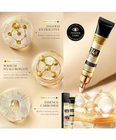 Eye Cream for Dark Circles and Puffy Eyes Brighten Instant Tightener 24K Gold Under Eye Repair Cream Hydrating Brightening Anti Aging Eye Bags Remover Wrinkle Filler Eye Serum for All Skin Types - Buy Online on SooperMarket.com