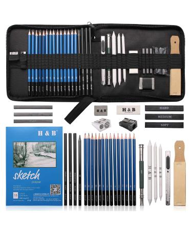 AONLSKH Sketching and Drawing Pencils Set-35pcs Art Supplies Drawing Kit Graphite Charcoal Professional Pencils Set  Kids & Adults (35PCS) 35 Piece Set