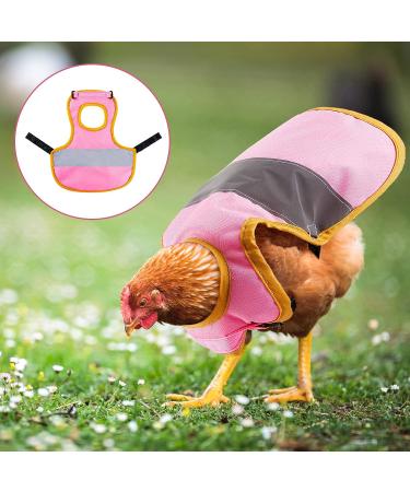3 Pcs Adjustable Reflective Hen Vest Set - Chicken Harness & Saddle Aprons for Feather Protection - Ideal for Duck, Goose, Poultry, Dog - Pink - Buy Online on SooperMarket.com