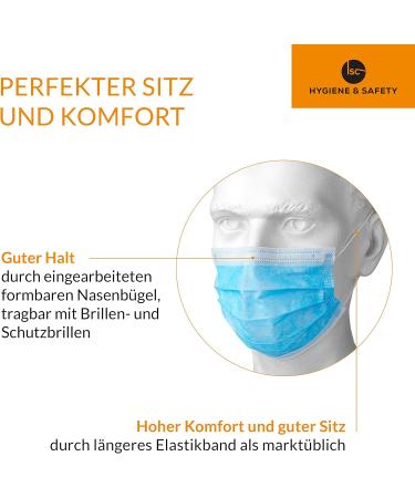 Buy ISC Hygiene & Safety Mundsicht Mask - 50 Durable 3-Layer Masks Comfort Fit Latex-Free Multi-Color Options - International Shipping Available - Buy Online on SooperMarket.com