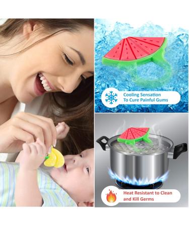 Baby Teething Toys - 5-Pack Silicone Teethers | BPA-Free, Freezer Safe | Soothe Infant Gums | Perfect Baby Gift - Buy Online on SooperMarket.com
