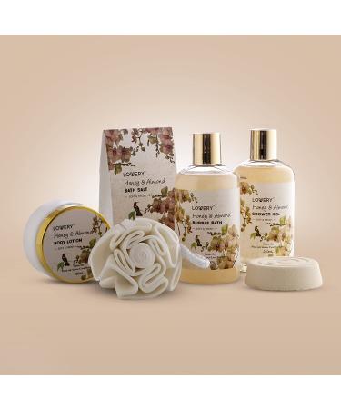 Luxury Home Spa Gift Basket - Honey & Almond Scent | Bath & Body Set for Men & Women - Buy Online on SooperMarket.com