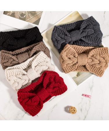 Whaline Knit Headbands Winter Ear Warmers Twisted Turban Head Wraps, 6 Pieces Set - Yellow Grey Colors | Hair Accessories for Women Girls - Buy Online on SooperMarket.com