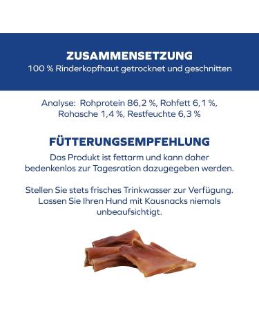 Schwenner Beef Head Skin Panels - Premium Dried Dog Snacks for Dental Health | 1kg Chewing Treats - Buy Online on SooperMarket.com