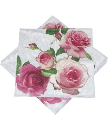 HEKU 100 napkins 3-layer 33x33cm Garden of Roses I sucking hard and practically packaged i ideal for weddings anniversaries and special occasions 33x33cm Garden of Roses