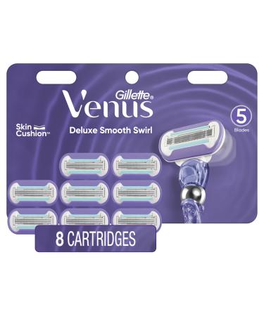 Venus Deluxe Smooth Swirl Women's Razor Blade Refills 8 Count 8 Count (Pack of 1)