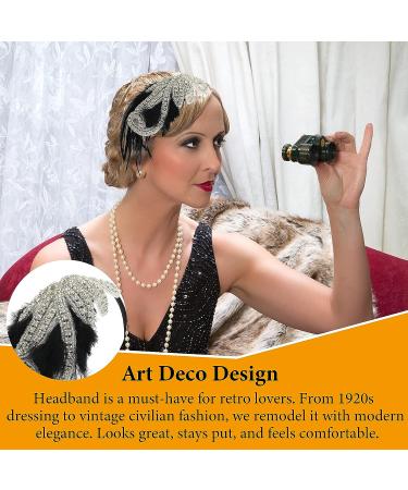 WLLHYF 1920s Flapper Headband - Vintage Rhinestone Hairband for Women & Girls (Silver) - Buy Online on SooperMarket.com