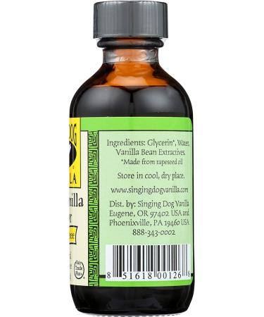 Singing Dog Vanilla Alcohol-Free Pure Vanilla Flavor 2 Fl Oz Bottle - Pack of 1 - Buy Online on SooperMarket.com