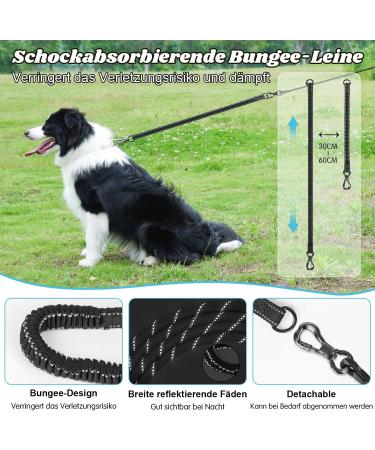 Buy Aystkniet Bungee Dog Leash - 3m to 30m Shock-Absorbing Leash for Medium & Large Dogs Padded Handle & Reflective Threads International Shipping Available - Buy Online on SooperMarket.com
