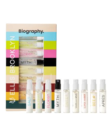 Ellis Brooklyn BIOGRAPHY Fragrance Discovery Set - Eau De Parfum for Women Sample Perfume Set Perfumes for Women Clean Perfume Long Lasting Perfume BIOGRAPHY 0.06 Fl Oz (Pack of 9)