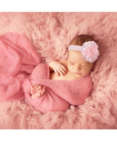 Newborn Photography Props  5 PCS Baby Photo Props Long Ripple Wraps with Headbands  Pink Baby Photography Wrap Set for Baby Girl and Boy - Buy Online on SooperMarket.com