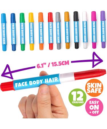 Blue Squid 12 Color Twistable Face Paint Marker Sticks Kit - Water Based Crayons for Kids & Adults | Halloween Belly Painting, Pregnancy Makeup | Body Paints Set - Buy Online on SooperMarket.com