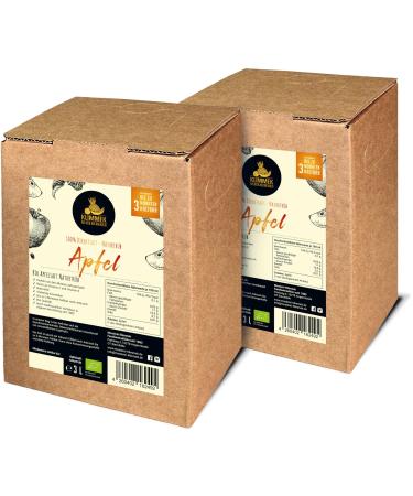 Klimmek Premium ORGANIC Apple Juice Naturally Cloudy - 100% fruity direct juice without additives 2x 3 liters