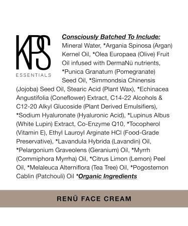 KPS Essentials Organic Ren Face Cream - Hyaluronic Acid Dark Spot Corrector & Puffiness Reducer | 1oz Eye Cream for Crepe Skin - Buy Online on SooperMarket.com