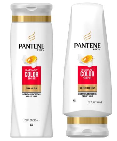 Pantene Pro-V Radiant Color Shine Shampoo (12.6 oz) and Conditioner (12 oz) Set (Packaging May Vary)