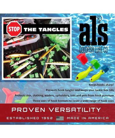 Al's Goldfish Lure Company Hook Guard Protector Cover Cap Bonnets - Large (Pack of 60) | American Made | For Fishing Hook Safety | Fits Sizes 1-2 - Buy Online on SooperMarket.com