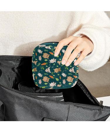 Small Pets Pattern Sanitary Napkin Storage Bag | Menstrual Cup Pouch | Nursing Pad Holder | Portable Period Bag for Women and Teen Girls | Multi-colored - Buy Online on SooperMarket.com