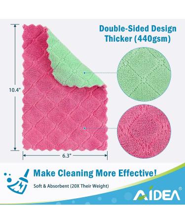 AIDEA Kitchen Dish Cloth 12-Pack - Super Absorbent Coral Fleece Dish Cloths - Premium Microfiber Cleaning Cloths - Fast Drying & Reusable Dish Rags - Buy Online on SooperMarket.com