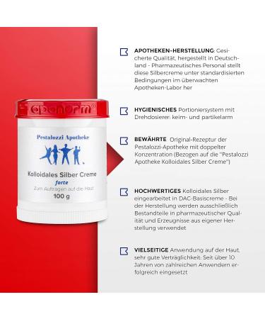 High-Quality Colloidal Silver Cream Forte - Double Concentration (100g) | Proven Recipe from Pestalozzi Pharmacy - International Shipping Available - Buy Online on SooperMarket.com