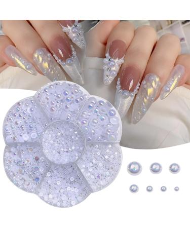 Fashion Half Beads Nail Art Decorations In Various Show Your Charm For Women And Girls Nail Art Accessories Multi-Color - Buy Online on SooperMarket.com