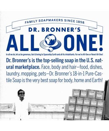 Dr. Bronner's 18-in-1 Cherry Blossom Pure-Castile Liquid Soap - 240ml | Made with Organic Oils | Face, Body, Hair, Laundry, Pets, Dishes | Fair Trade & Vegan | Recycled Bottle - Buy Online on SooperMarket.com