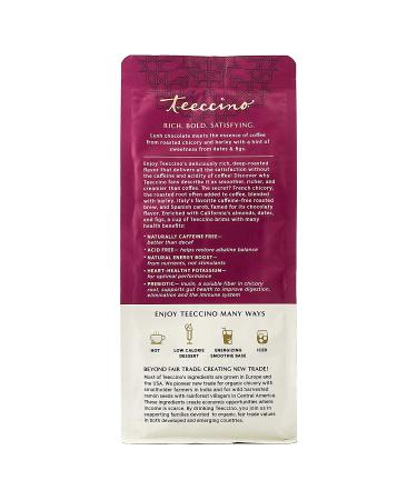 Teeccino Mocha Chicory Coffee Alternative - Prebiotic, Caffeine Free, Acid Free - 11oz (Pack of 3) Medium Roast - Buy Online on SooperMarket.com