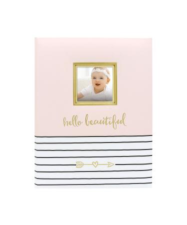 Pearhead Hello Beautiful First 5 Years Baby Memory Book with Photo Insert, Perfect Baby Keepsake, Pink, 1 Count (Pack of 1) Hello Beautiful, Pink