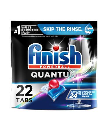 Finish Quantum Powerball Dishwasher Pods Dishwasher Detergent Liquid Dishwasher Soap Advanced Clean & Shine 22ct Dishwasher Tablets 22.0