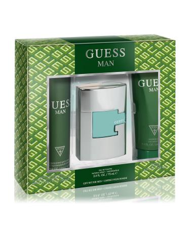 GUESS Man Eau de Toilette 3 Piece Gift Set - Cologne Spray 2.5 Fl. Oz. Deodorizing Body Spray 6.0 Oz. & Shower Gel 6.7 Fl. Oz.