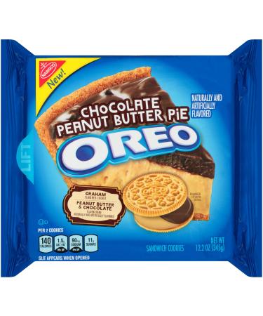 OREO Chocolate Peanut Butter Pie Sandwich Cookies, 1 Resealable 12.2 oz Pack
