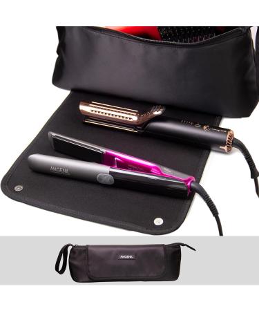 ANGENIL Large Capacity Hair Tools Travel Bag | Heat Resistant Mat for Flat Irons & Curling Irons | Portable 2-in-1 Hot Tool Mat Bag - Black - Buy Online on SooperMarket.com