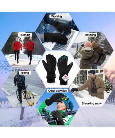 Alisxm Waterproof Touchscreen Winter Gloves for Men & Women - Ideal for Running Skiing Hiking & Cycling | Dark Black - Buy Online on SooperMarket.com