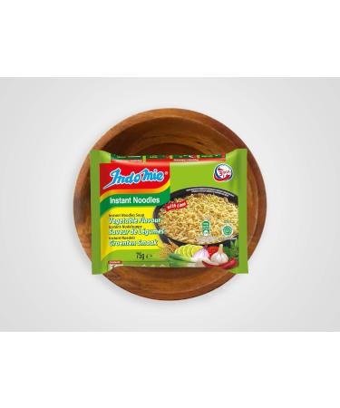 Buy 40x 75g IndoMie Instant Noodle Soup - Vegetable Flavour with Lime + Lucky Wooden Doll - International Shipping Available - Buy Online on SooperMarket.com