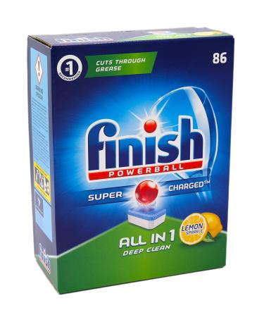 Finish Powerball All in 1 Deep Clean Lemon Sparkle 86 Dishwasher Detergent Tablets