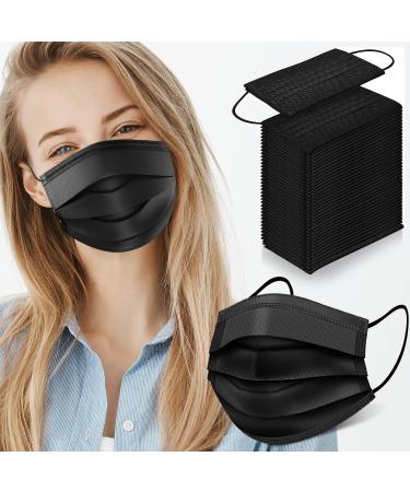 Black Disposable Face Masks 100 Pack Black Masks Disposable Disposable Face Masks for Adults