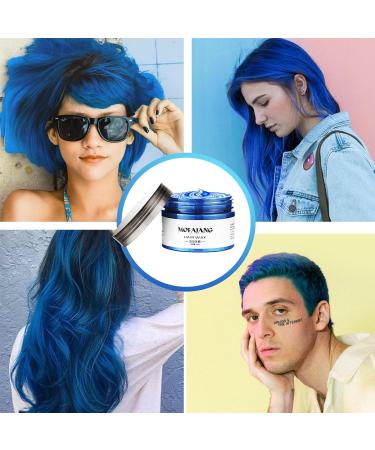Temporary Hair Color Wax - Instant Hairstyle Cream 4.23 oz | Blue Hair Pomade for Cosplay & Parties | Easy Clean Formula - Buy Online on SooperMarket.com