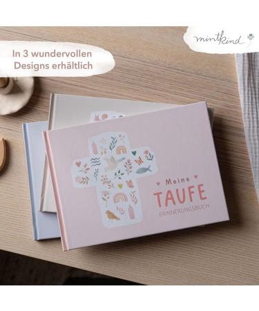 Mintkind Baptism Book | Perfect Baptism Gifts for Boys & Girls | Memory Book & Godchild Gift | Ideal Godmother Gift with Flower Design - Buy Online on SooperMarket.com