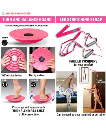 Leg Stretching Strap and Ballet Balance Board Set for Dance & Gymnastics - Buy Online on SooperMarket.com